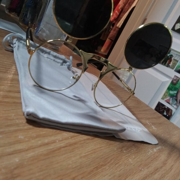 ROUND FLIP UP WOMAN'S SUNGLASSES - Picture 2 of 10